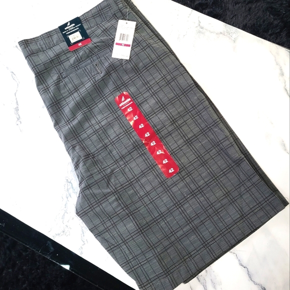 NEW Men's BIG & TALL Hybrid Performance Shorts by ATLANTIS, gray plaid, Summer - Picture 2 of 8